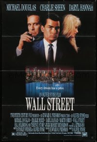 2f953 WALL STREET 1sh 1987 Michael Douglas, Charlie Sheen, Daryl Hannah, Oliver Stone!