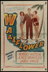 2f954 WALLFLOWER 1sh 1948 Robert Hutton, Joyce Reynolds & Janis Paige, from the Broadway play!