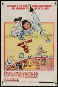 2f961 WAY WAY OUT 1sh 1966 art of astronaut Jerry Lewis sent to live on the moon in 1989!