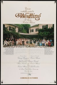 2f964 WEDDING teaser 1sh 1978 Robert Altman, Carol Burnett, Mia Farrow, cast portrait!
