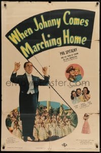 2f967 WHEN JOHNNY COMES MARCHING HOME 1sh 1942 Allan Jones, Jane Frazee, Gloria Jean, O'Connor!