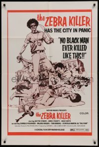 2f998 ZEBRA KILLER 1sh 1974 Austin Stoker, James Pickett, he has the city in panic!