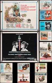 2g668 LOT OF 15 MOSTLY UNFOLDED HALF-SHEETS 1960s-1970s from a variety of different movies!