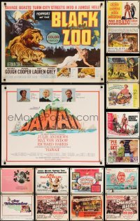 2g660 LOT OF 18 MOSTLY UNFOLDED HALF-SHEETS 1950s-1960s a variety of different movie images!