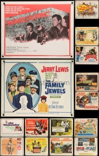 2g663 LOT OF 17 UNFOLDED HALF-SHEETS 1950s-1960s a variety of different movie images!