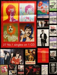 2g706 LOT OF 20 UNFOLDED MUSIC POSTERS 1980s-2000s The Beatles & a variety of other musicians!
