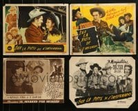 2g256 LOT OF 4 COWBOY WESTERN LOBBY CARDS 1940s-1950s great scenes from cowboy movies!