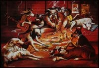 2g688 LOT OF 7 UNFOLDED DOGS SMOKING POT 19X27 COMMERCIAL POSTERS 1980s wacky parody artwork!