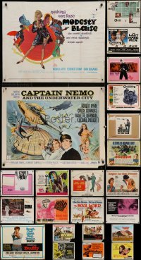 2g652 LOT OF 23 UNFOLDED AND FORMERLY FOLDED HALF-SHEETS 1960s-1970s from a variety of movies!