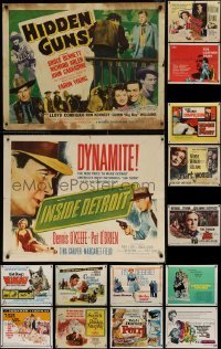 2g664 LOT OF 17 FORMERLY FOLDED HALF-SHEETS 1950s-1970s a variety of different movie images!