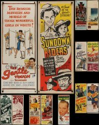 2g639 LOT OF 13 FORMERLY FOLDED INSERTS 1950s a variety of different movie images!
