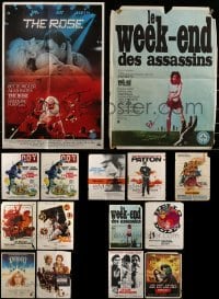 2g703 LOT OF 15 FORMERLY FOLDED FRENCH POSTERS 1960s-1980s great images from a variety of movies!