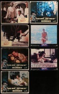 2g249 LOT OF 7 JAMES BOND LOBBY CARDS 1970s-1990s Octopussy, Moonraker, Die Another Day!