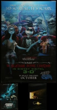 2g868 LOT OF 3 UNFOLDED LENTICULAR ONE-SHEETS 2000s-2010s Nightmare Before Christmas 3-D & more!