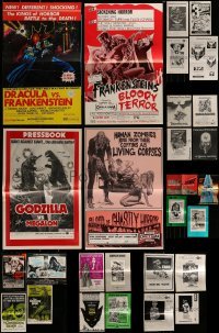 2g274 LOT OF 37 UNCUT HORROR/SCI-FI PRESSBOOKS 1960s-1970s advertising for a variety of movies!
