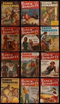 2g401 LOT OF 12 RANCH ROMANCES MAGAZINES 1950s all with great pulp cover artwork!
