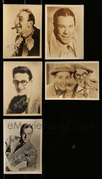 2g573 LOT OF 5 5X7 FAN PHOTOS OF COMEDIANS WITH FACSIMILE SIGNATURES 1930s-1940s Durante & more!