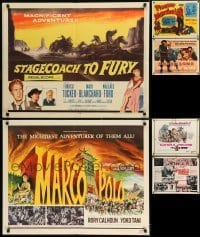 2g681 LOT OF 6 FORMERLY FOLDED HALF-SHEETS 1940s-1960s images from a variety of different movies!
