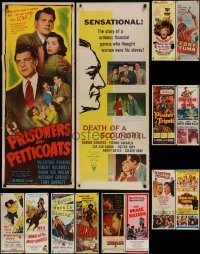 2g637 LOT OF 14 FORMERLY FOLDED INSERTS 1950s a variety of different movie images!