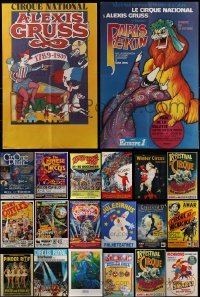 2g685 LOT OF 20 MOSTLY FORMERLY FOLDED NON-U.S. CIRCUS POSTERS 1990s-2000s clown art & more!