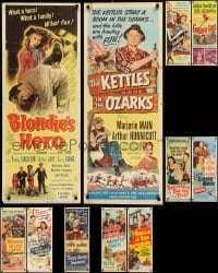 2g641 LOT OF 11 FORMERLY FOLDED INSERTS 1940s-1950s a variety of different movie images!