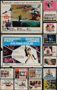 2g659 LOT OF 18 UNFOLDED AND FORMERLY FOLDED HALF-SHEETS 1960s-1970s from a variety of movies!