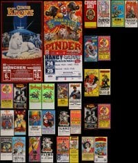 2g684 LOT OF 32 FORMERLY FOLDED NON-U.S. CIRCUS POSTERS 1990s-2000s great clown images & more!
