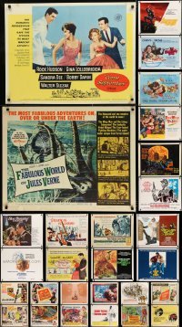 2g645 LOT OF 34 UNFOLDED AND FORMERLY FOLDED HALF-SHEETS 1950s-1960s from a variety of movies!