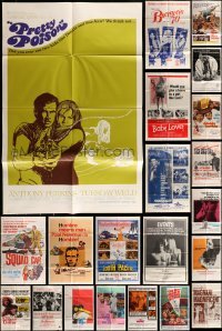 2g107 LOT OF 58 FOLDED ONE-SHEETS 1950s-1970s great images from a variety of different movies!