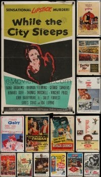 2g137 LOT OF 19 FOLDED ONE-SHEETS 1950s-1970s great images from a variety of different movies!