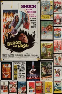 2g099 LOT OF 67 FOLDED ONE-SHEETS 1950s-1980s great images from a variety of different movies!