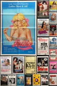2g147 LOT OF 113 FOLDED SEXPLOITATION ONE-SHEETS 1960s-1980s great images from sexy movies!