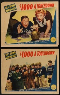 2h789 $1,000 A TOUCHDOWN 2 LCs 1939 great images of football player Joe E. Brown & Martha Raye!
