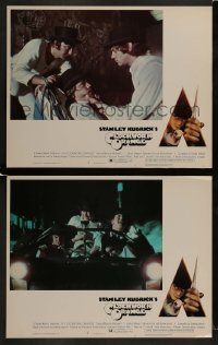 2h815 CLOCKWORK ORANGE 2 LCs 1972 McDowell, Kubrick, Alex manhandles Dim and drives the Durango 95!