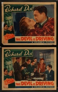 2h823 DEVIL IS DRIVING 2 LCs 1937 Richard Dix & Joan Perry, chilling thrills run riot!