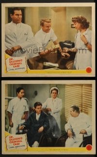 2h825 DR. GILLESPIE'S CRIMINAL CASE 2 LCs 1943 Lionel Barrymore, Reed, O'Brien, Maxwell!