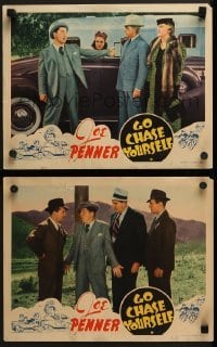 2h854 GO CHASE YOURSELF 2 LCs 1938 wacky Joe Penner as gangster, screwball comedy!
