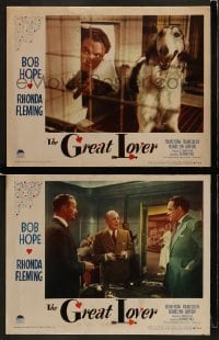 2h858 GREAT LOVER 2 LCs 1949 great images of Bob Hope with cool dog and casino gambling chips!
