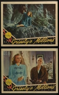 2h863 GRISSLY'S MILLIONS 2 LCs 1945 great images of sexiest Virginia Grey, in peril and with woman!