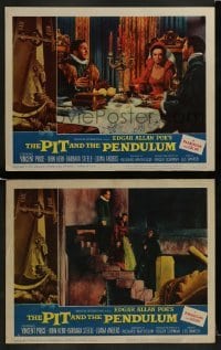 2h922 PIT & THE PENDULUM 2 LCs 1961 Vincent Price, Steele, Edgar Allan Poe's greatest terror tale!