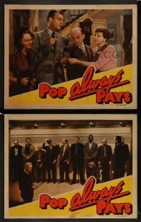 2h923 POP ALWAYS PAYS 2 LCs 1940 images of Leon Errol, Dennis O'Keefe & Pamela Blake!