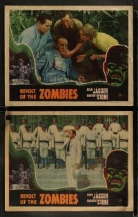 2h928 REVOLT OF THE ZOMBIES 2 LCs R1947 cool border artwork, not dead and they're not alive!
