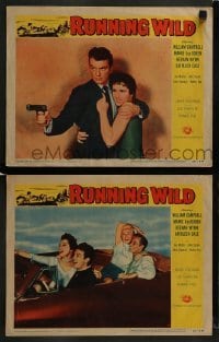 2h933 RUNNING WILD 2 LCs 1955 bad teens William Campbell & sexy Mamie Van Doren, Kathleen Case!