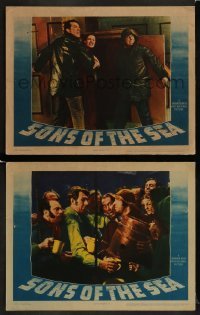 2h944 SONS OF THE SEA 2 LCs 1941 Michael Redgrave, Valerie Hobson, cool seafaring images!