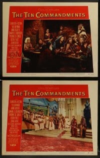 2h956 TEN COMMANDMENTS 2 LCs 1956 directed by Cecil B. DeMille, Charlton Heston, Brynner!