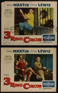 2h424 3 RING CIRCUS 7 LCs 1954 Dean Martin & clown Jerry Lewis, Joanne Dru, Zsa Zsa Gabor