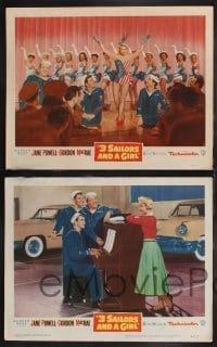 2h011 3 SAILORS & A GIRL 8 LCs 1954 Jane Powell w/ sailors Gordon MacRae, Gene Nelson & Leonard!