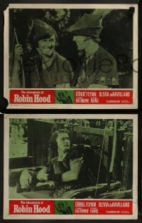 2h016 ADVENTURES OF ROBIN HOOD 8 LCs R1964 Errol Flynn in the title role with Olivia De Havilland!