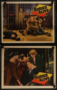 2h511 BURIED ALIVE 5 LCs 1939 Roberts, Wilcox, Victor Halperin prison crime thriller!