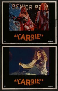 2h684 CARRIE 3 LCs 1976 Stephen King, Sissy Spacek & crazy mother Piper Laurie!